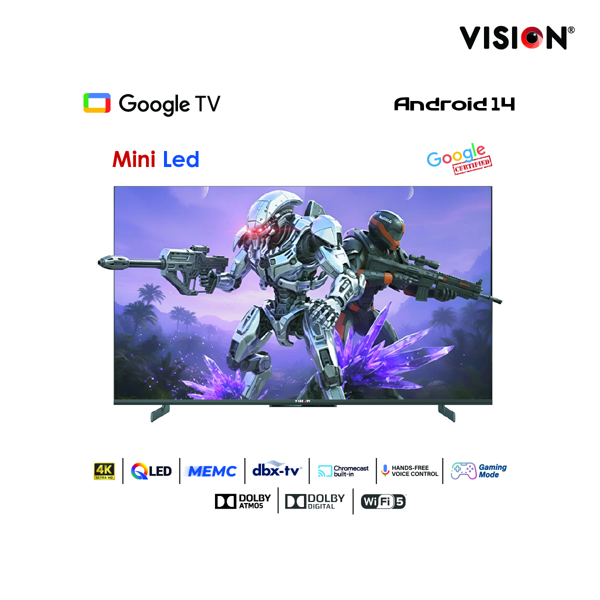 Picture of Vision 55” Mini QLED Google TV 4K MX6 Galaxy Ultra