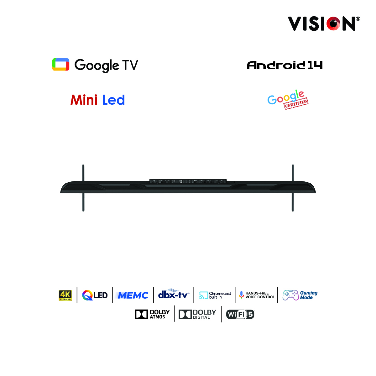 Picture of Vision 55” Mini QLED Google TV 4K MX6 Galaxy Ultra