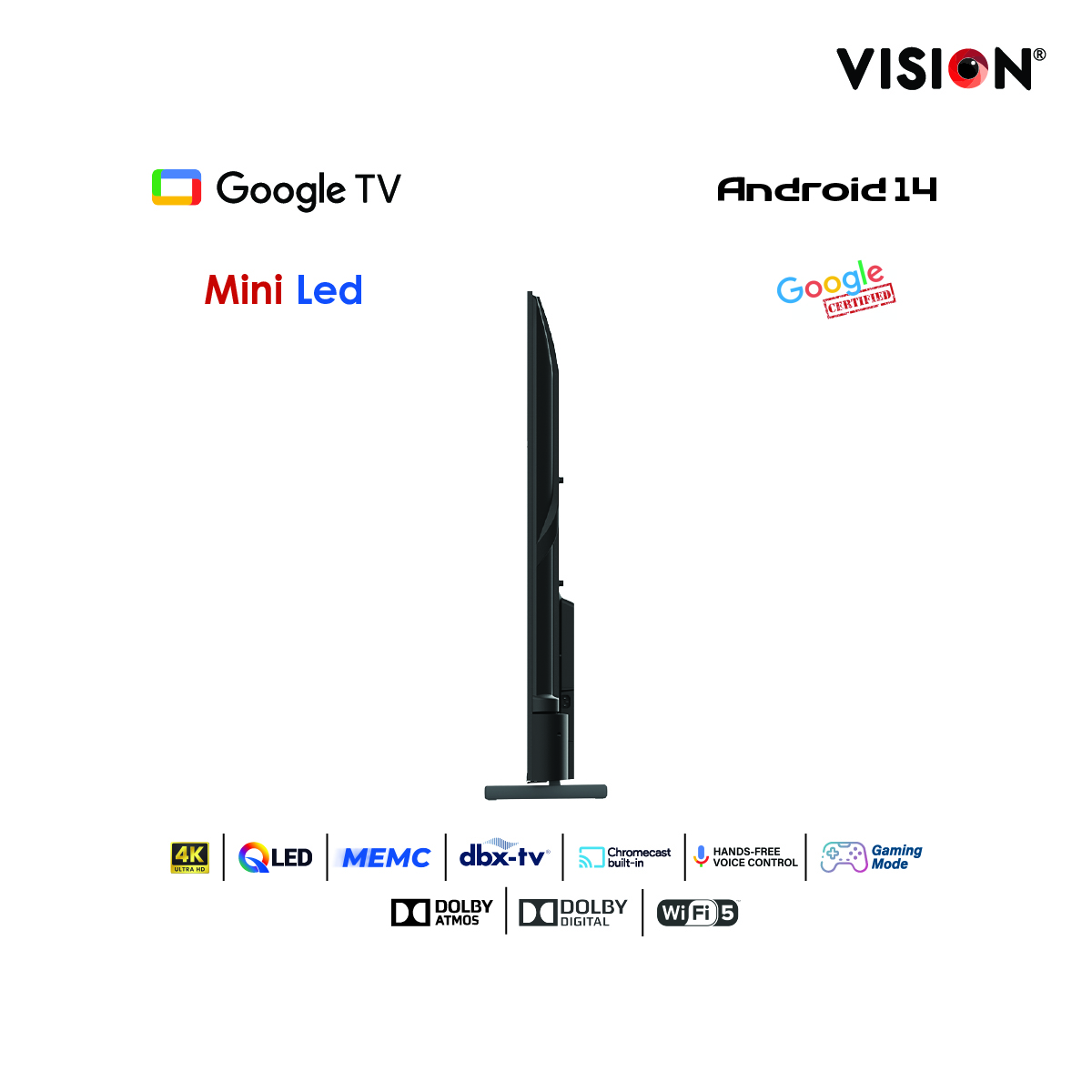 Picture of Vision 55” Mini QLED Google TV 4K MX6 Galaxy Ultra