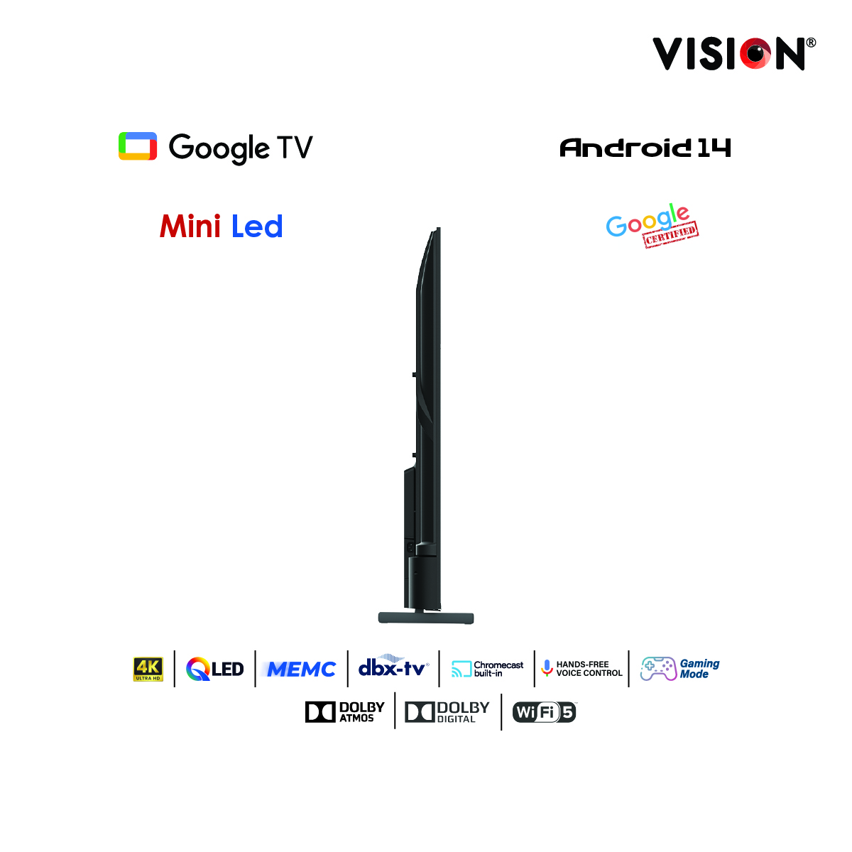 Picture of Vision 75” Mini QLED Google TV 4K MX6 Galaxy Ultra