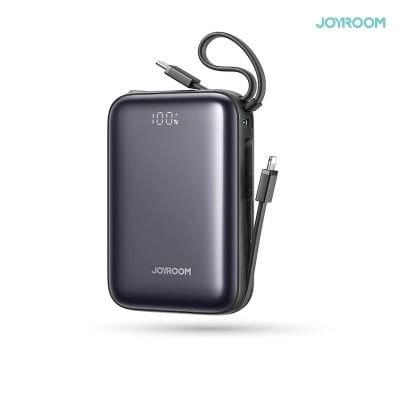 Picture of JOYROOM JR-PBF29 20000mAh Mini Power Bank 22.5W Fast Charging Portable Charger with Smart Digital Display and 3 Output Ports - Black