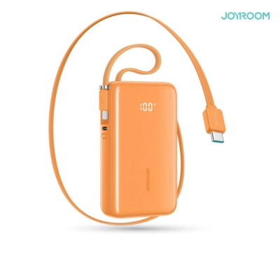 Picture of JOYROOM JR-PR2 10000mAh Power Bank 35W Fast Charging Dual Retractable Type-C Cables Mini Portable Charger - Orange
