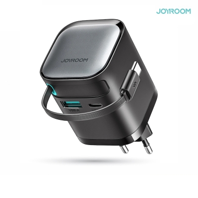 Picture of JOYROOM JR-TCL02 GaN 65W Fast Charger with Retractable Cable  - Black