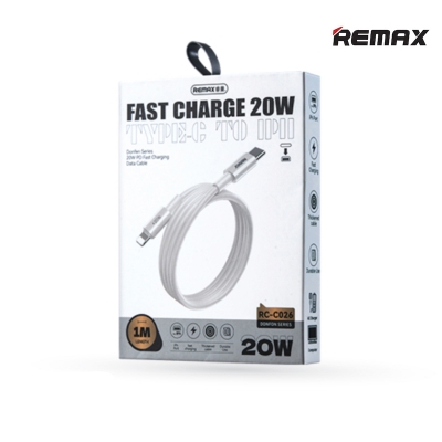 Picture of REMAX RC-C026 (type C-Lightning) Dofon Series 20W PD Fast Charging Data Cable- Black -1M
