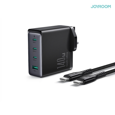Picture of Joyroom JR-TCG05 140W GaN 3C1A Fast Charger With 240W Type-C to Type-C 1.2m Cable -Black