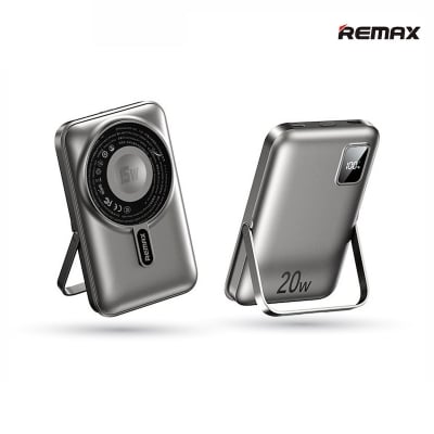 Picture of REMAX RPP-695 20W Magnetic (3 in 1) 15W Wireless Charging 10000mAh Power Bank with Foldable Holder & Cable