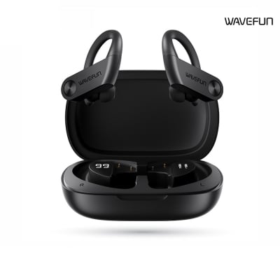 Picture of Wavefun XBuds 5 Wireless Earphone with Ear Hook IPX8 Waterproof 2000mAh Charging Case with Power Bank Function BT5.3 Workout Outdoor Headphones