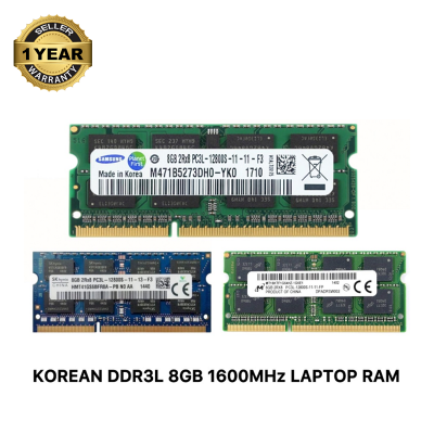 Picture of Samsung SK Hynix Micron 8GB DDR3L 1600MHz PC3L-12800s CL11 204Pin SO-DIMM Laptop Ram (Korean) 