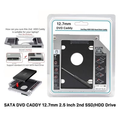 Picture of Universal SATA 12.7mm Caddy, 2nd SSD or Hard Disk Drive Caddy for CD/DVD Drive Slot (Add Second 2.5" SATA HDD/SSD to Your Laptop) Support All Brand Laptop (2TB)