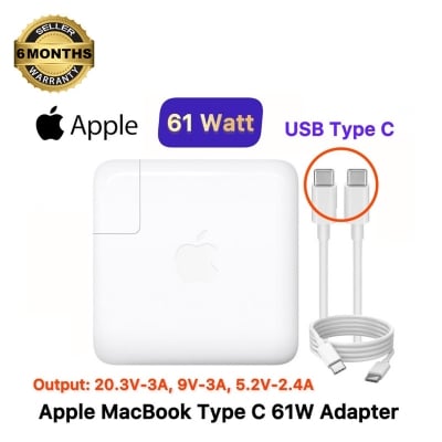Picture of MacBook Adapter 61W USB-C Power Adapter Type-C Fast Charging For Latest MacBook Pro 13inch A1706 A1707 A1708 A1718 A1932 A2179 A2337) (White)