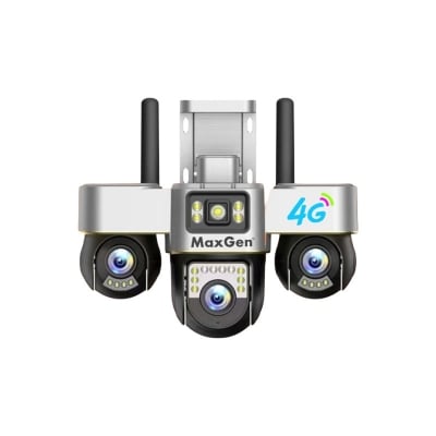 Picture of MaxGen V380 PRO 3 Lens SC30-4G SIM SUPPORT IP Camera 6MP Outdoor Waterproof 360 Degree Wide Angle Auto Tracking Color Night Vision Two Way Audio PTZ CCTV Camera (White)