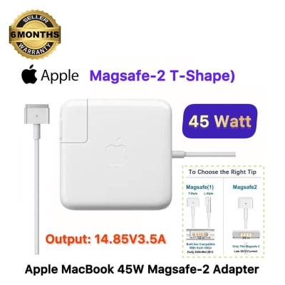 Picture of MacBook Adapter Magsafe-2 T-type 45W Charger Adapter For Mac Book Air A1436 A1465 A1466 (2012-2015) Mac Air (White)