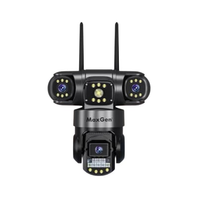 Picture of MaxGen V380 PRO 3 Lens WIFI IP Camera SC28 Outdoor Waterproof 6MP Auto Tracking Color Night Vision Two Way Audio PTZ CCTV Camera (Black,Black)