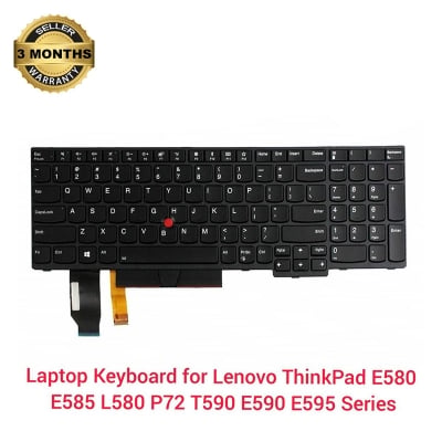 Picture of Laptop Keyboard For Lenovo_ ThinkPad E580 E585 L580 P72 T590 E590 E595 US Keyboard 01YP640 (Black)