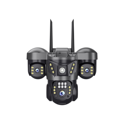 Picture of MaxGen V380 PRO 3 Lens WIFI IP Camera 6MP SC29 Outdoor Waterproof 360 Degree Wide Angle Auto Tracking Color Night Vision Two Way Audio PTZ CCTV Camera (Multicolor)