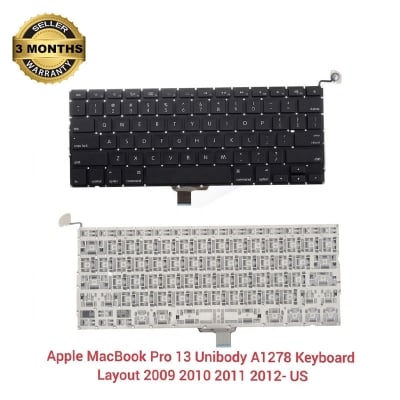 Picture of Laptop Keyboard For Apple A1278 US MacBook Pro 13 MC700 MC724 MB990 MB991 MD101 MD102 Series (Black)