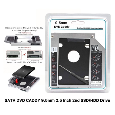 Picture of Universal SATA 9.5mm Caddy, 2nd SSD or Hard Disk Drive Caddy (Support- All Brand Laptops) (2TB)
