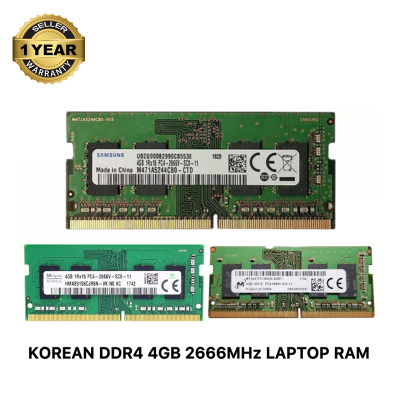 Picture of Samsung SK Hynix Micron 4GB DDR4 2666Mhz PC4-21300 CL19 1.2V 260Pin SO-DIMM Laptop Notebook Ram (Korean) 