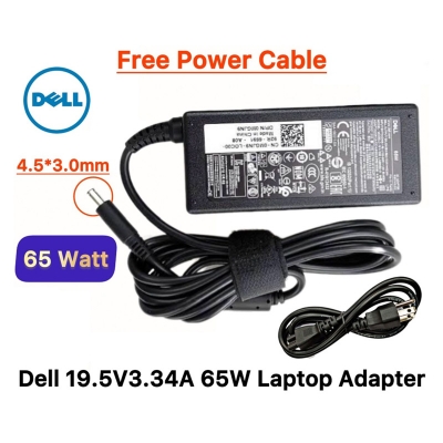 Picture of Dell Laptop Adapter For Dell Inspiron 14 5459 5455 15 7558 5558 5559 Series (19.5V-3.34A 65W 4.5mm*3.0mm) Ultra Slim Pin (Black)