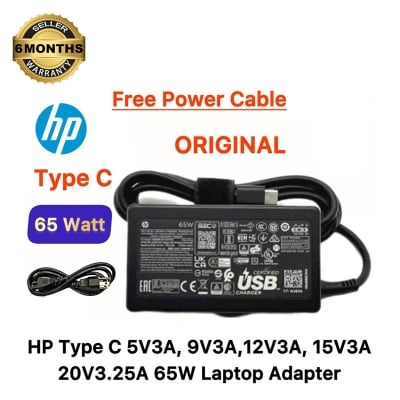 Picture of HP Laptop Adapter For HP 65W Type-C Spectra X2 X360 13-AE015DX EliteBook 840 G7 G8 G9 G10 G11, 830 G8, 430 G8 Series 