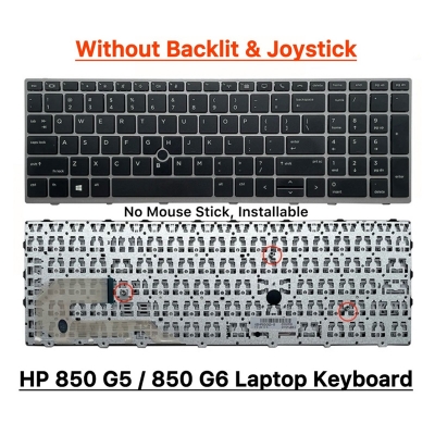 Picture of HP EliteBook 850 G5 850 G6, 855 G5 855 G6 755-G5 750-G5 ZBook 15U-G5,15u-G6 Series Laptop Keyboard (Black)