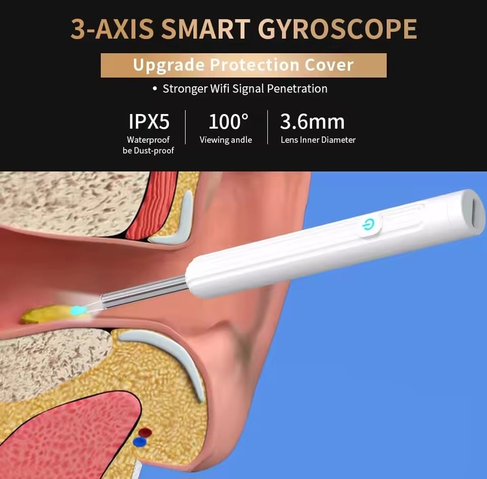 Picture of Smart Visual intelligent Ear Cleaner earpick NE series High Precision Ear Wax Removal beauty Tool with Camera LED Light Wireless Otoscope Smart Ear Cleaning Kit