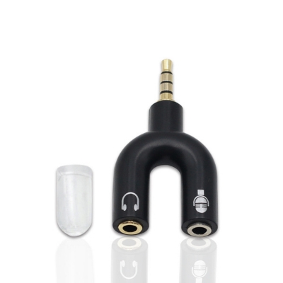 Picture of U-Shaped 3.5mm Audio Splitter Adapter – Headphone & Mic Converter