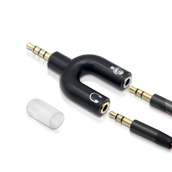 Picture of U-Shaped 3.5mm Audio Splitter Adapter – Headphone & Mic Converter