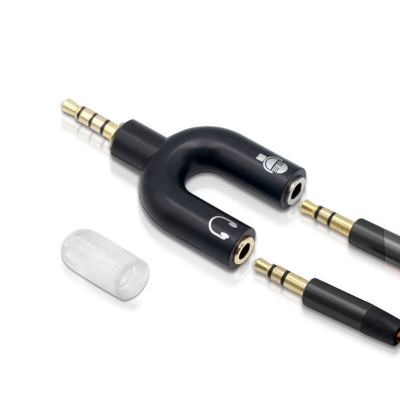 Picture of U-Shaped 3.5mm Audio Splitter Adapter – Headphone & Mic Converter