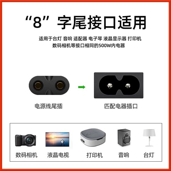 Picture of AC Power Cord Plug GB Plug Power Cable for Multiple devices Charging Fan Cable