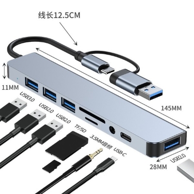 Picture of Type-C/Usb Dual-Head Eight-In-One Docking Station Computer Multi-Interface Multi-Device Compatible High-Speed Transmission Hub