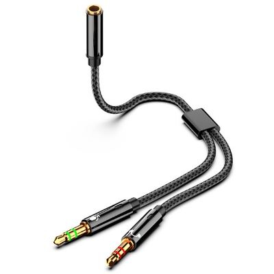 Picture of Desktop Computer Headphone Adapter Cable Microphone Two-In-One Conversion Mobile Phone Headset Splitter Audio One-To-Two