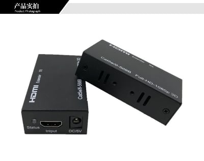 Picture of HDMI Extender 60m Over Cat6 RJ45 Cable 1080P HD Video Signal Booster Kit - HDMI RJ45 Extender