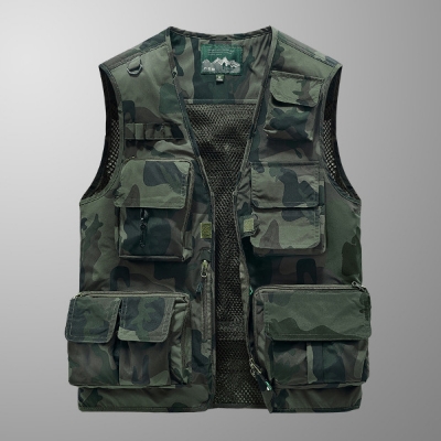Picture of Multi Pockets Summer Mens US Tactical Hiking Fishing Vest Mens Photographer Waistcoat Mesh Cargo Sleeveless Jacket Tool Vest 6XL Applicable Season:Spring and Summer Applicable Scene:Casual Decoration:Pockets Closure Type:zipper Type:LOOSE Detachable Part: