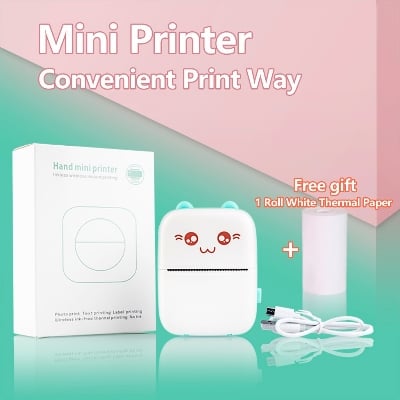 Picture of Pix Mini Printer Bluetooth Wireless Mobile Portable Printer Thermal Printer Photo Label Sticker Note Printer Mobile Thermal Printer Rechargeable Mini Printer, Label Stickers Printer (C9 Blue)