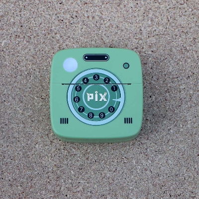 Picture of Pix Mini Printer Bluetooth Wireless Mobile Portable Printer Thermal Printer Photo Label Sticker Note Printer Mobile Thermal Printer Rechargeable Mini Printer, Label Stickers Printer (Pix D2 Green Clock)