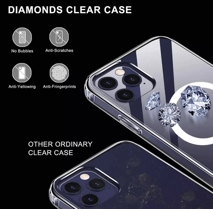 Picture of iPhone Clear Magsfe Case for 14 Pro / 14 Pro Max / 13 Pro/ 13 Pro Max / 12 Pro / 12 Pro Max / 11 Pro / 11 Pro Max Magsafe Case Magnetic Mobile Phone Case For iPhone 14 Pro, 14 Pro Max (Transparent,14 Pro)