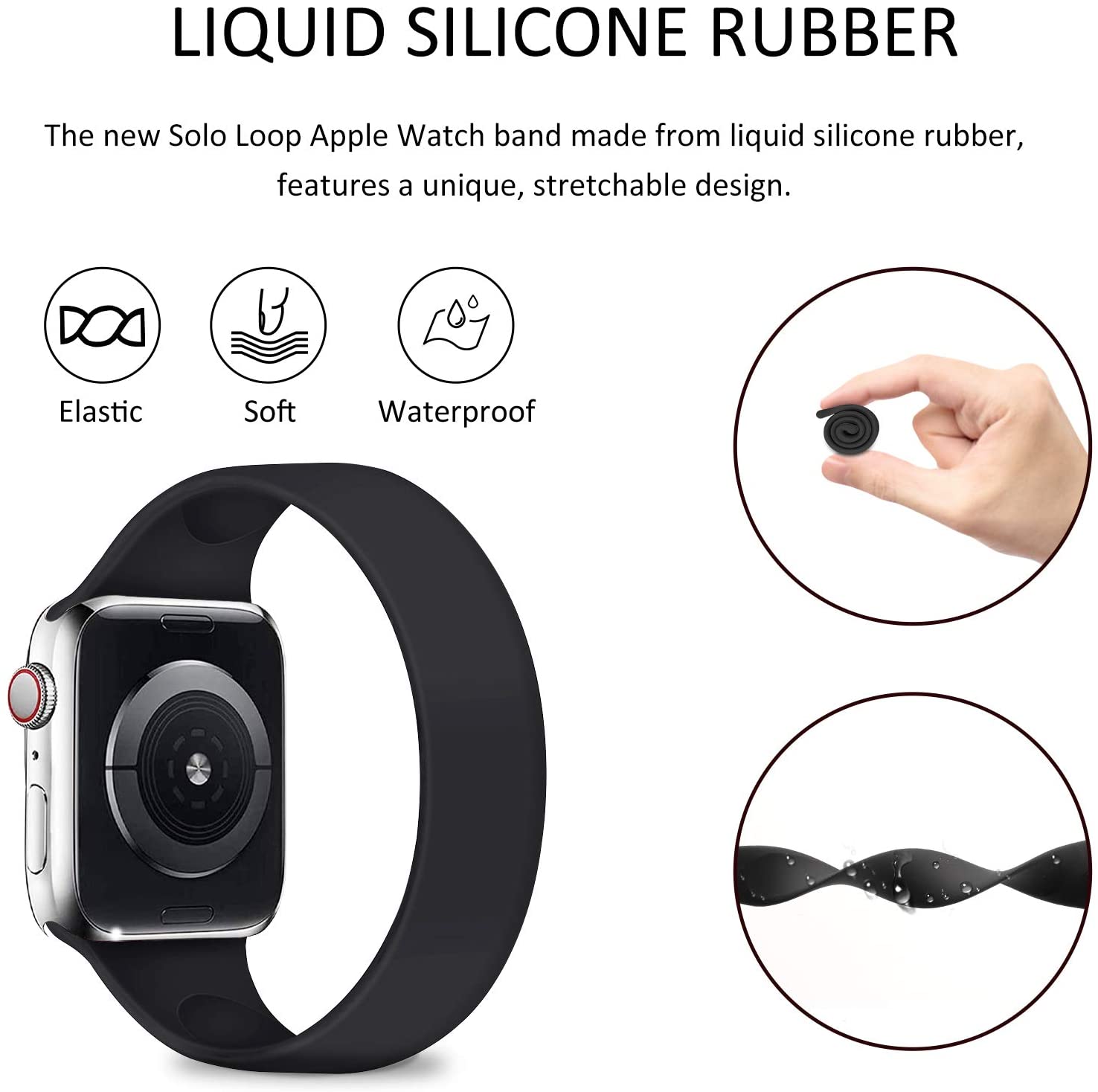 Picture of For Apple Watch Silicone Strap band 49mm 45mm 44mm 42mm Sports Bracelet belt Correa Applicable Watch 7/6/5/4/3/2/1/1/SE Apple Watch Silicon Belt Strap (Multicolor,Freesize)