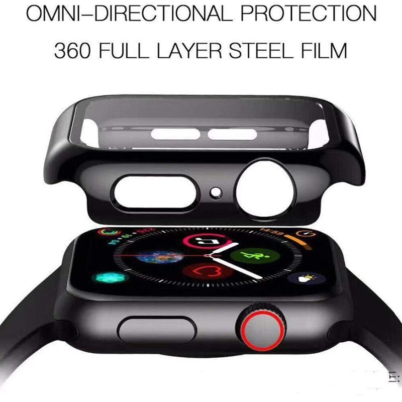 Picture of For Apple watch case 45mm Series 8,7,6,5 Tempered Glass and Case Screen Protector - Clear Soft TPU and Hard PC Glass Coverage Bumper Case (Optional ) for Apple Watch Series 8,7,6 45mm watch case (Mint Green)