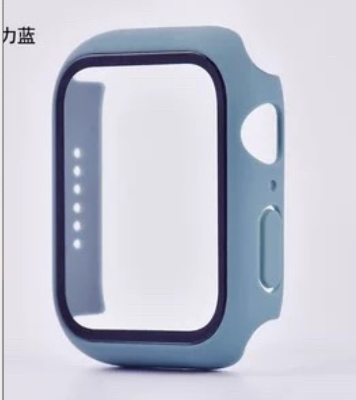 Picture of For Apple watch case 45mm Series 8,7,6,5 Tempered Glass and Case Screen Protector - Clear Soft TPU and Hard PC Glass Coverage Bumper Case (Optional ) for Apple Watch Series 8,7,6 45mm watch case (Smoked Grass)
