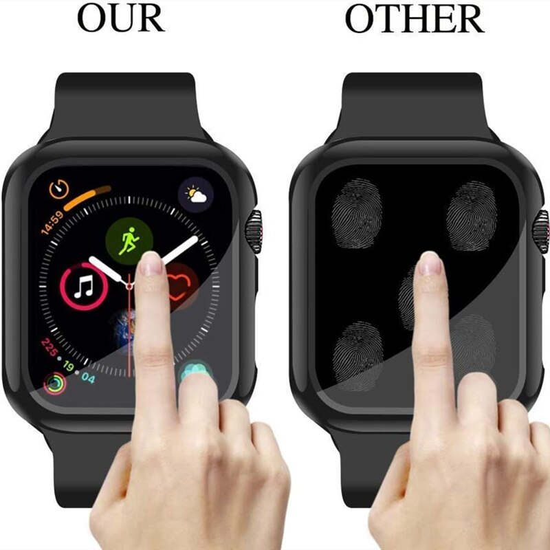Picture of For Apple watch case 45mm Series 8,7,6,5 Tempered Glass and Case Screen Protector - Clear Soft TPU and Hard PC Glass Coverage Bumper Case (Optional ) for Apple Watch Series 8,7,6 45mm watch case (45mm Electroplating Rose Gold)