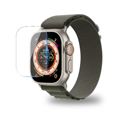 Picture of For Original Apple Watch Ultra Screen Protector 49mm Film Screen Protector For watch ultra Tempered Glass/ Pmma/ Poly (Optional ) for Apple Watch Ultra 49mm Coverage Screen Protector (Clear Glass no Boarder)