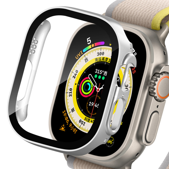 Picture of For Apple Watch Ultra 49mm Case Screen Protector Protective Cover for iWatch Ultra 8 49mm PC Screen Protector Bumper Tempered Glass+Cover for Apple Watch Case Ultra 49mm (Star)