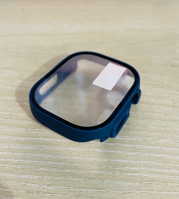 Picture of For Apple Watch Ultra 49mm Case Screen Protector Protective Cover for iWatch Ultra 8 49mm PC Screen Protector Bumper Tempered Glass+Cover for Apple Watch Case Ultra 49mm (Dark blue)