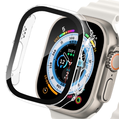 Picture of For Apple Watch Ultra 49mm Case Screen Protector Protective Cover for iWatch Ultra 8 49mm PC Screen Protector Bumper Tempered Glass+Cover for Apple Watch Case Ultra 49mm (CLEAR)