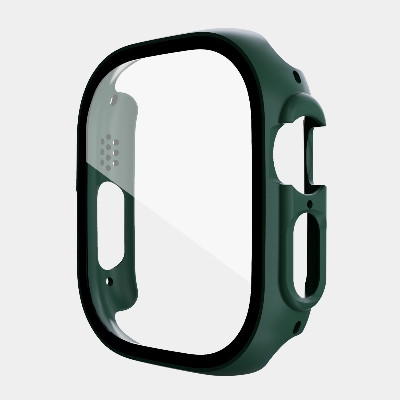 Picture of Pix Apple Watch Ultra 49mm Case Apple Watch Ultra Hard Clear Screen Protector Cover Full Case with Glass Screen Protector IWATCH Series 8 Pro Ultra Watch Case (Deep green)