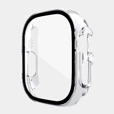 Picture of Pix Apple Watch Ultra 49mm Case Apple Watch Ultra Hard Clear Screen Protector Cover Full Case with Glass Screen Protector IWATCH Series 8 Pro Ultra Watch Case (Transparent)