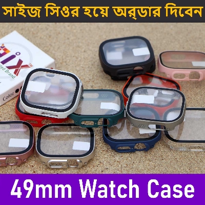 Picture of Pix Apple Watch Ultra 49mm Case Apple Watch Ultra Hard Clear Screen Protector Cover Full Case with Glass Screen Protector IWATCH Series 8 Pro Ultra Watch Case (Transparent)