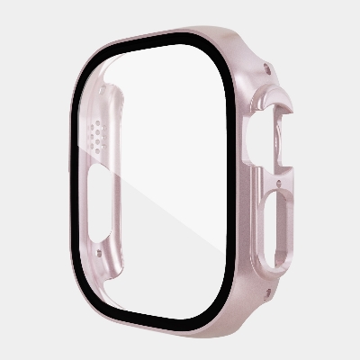 Picture of Pix Apple Watch Ultra 49mm Case Apple Watch Ultra Hard Clear Screen Protector Cover Full Case with Glass Screen Protector IWATCH Series 8 Pro Ultra Watch Case (Rose Gold)