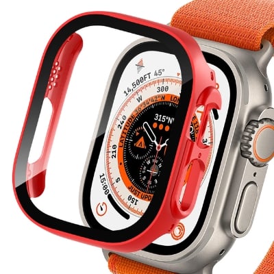 Picture of Pix Apple Watch Ultra 49mm Case Apple Watch Ultra Hard Clear Screen Protector Cover Full Case with Glass Screen Protector IWATCH Series 8 Pro Ultra Watch Case (Rose Gold)
